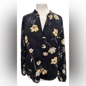 NWT Size 10 White House Black Market Black and Yellow Women's Top